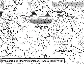 Pomarkussa tutkitut suot ja niiden turvevarat 27. Kiimaneva Kiimaneva (kl. 1144 07, x = 6839,0, y = 1561,4) sijaitsee noin 10 km Pomarkun keskustasta itäkaakkoon.