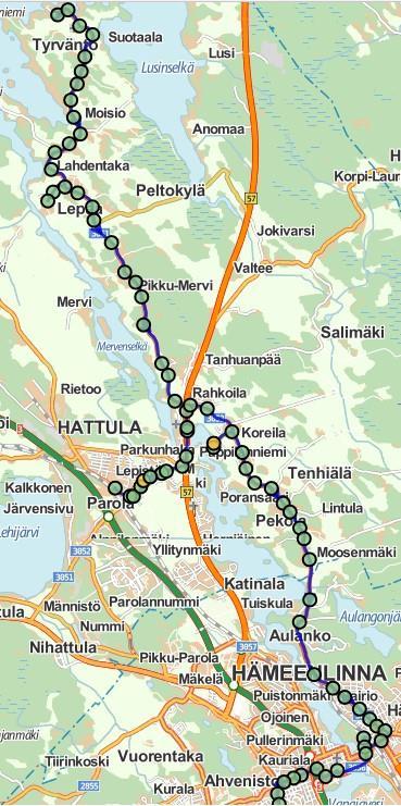 KOHDE 2. HÄMEENLINNAN JA TYRVÄNNÖN VÄLINEN LIIKENNE Sopimuskausi: 4 vuotta: 4.6.