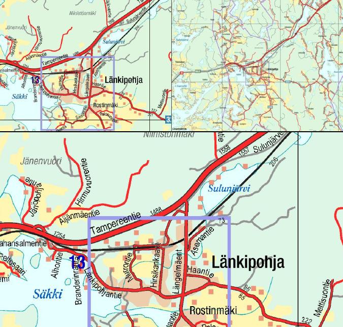 SELOSTUS 3 (15) 1.2 Kaava-alueen sijainti Suunnittelualue sijaitsee Jämsässä, Länkipohjan taajaman reuna-alueella. Kuva 1.