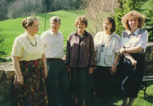 Kusti ja Ruut Materon lähtöjuhla vuonna 1992. Vasemmalla Päiviö Kurkola.