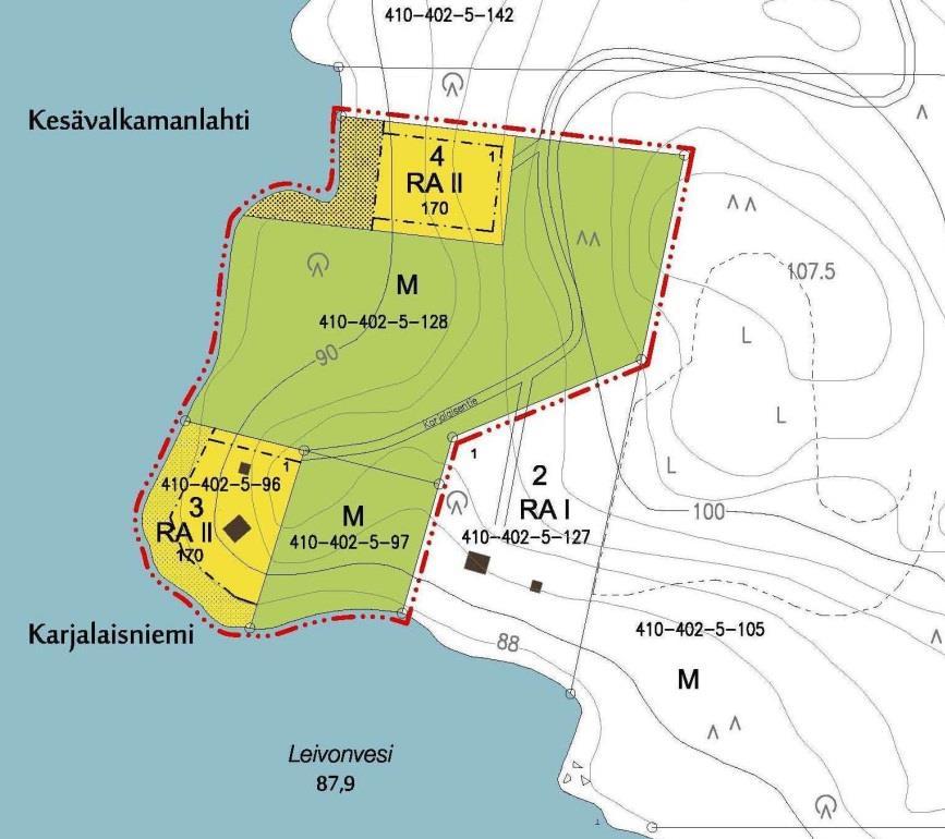 KAAVAEHDOTUKSEN SELOSTUS (MRA 30 ) 5.2.2018 1.2. Kaava-alueen sijainti Suunnittelualue sijaitsee n kunnan Kapeenkosken kylässä Leivonveden puoleisessa osassa Paanalan saarta.