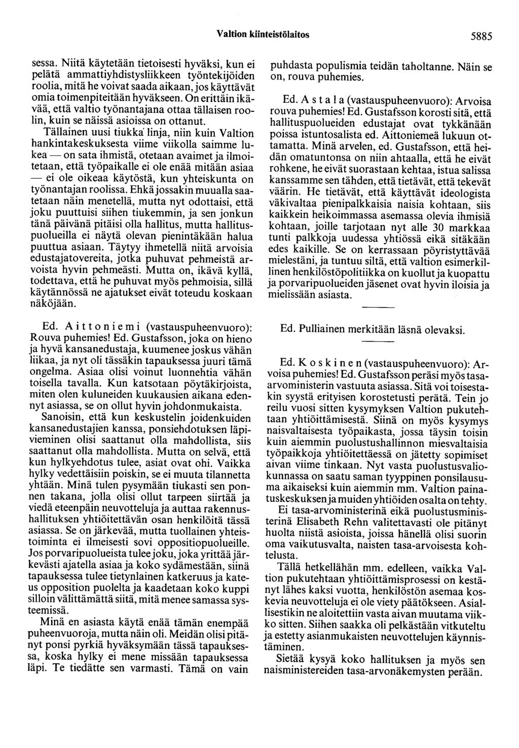 Valtion kiinteistölaitos 5885 sessa.