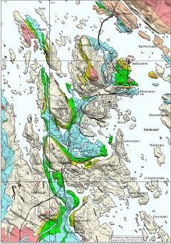 4 Kuopion kallioperä (Geologian tutkimuskeskus) Jääkausi ja muinaisrannat Jääkausi ja muinaisrannat Kuopion mäkien kalakukkosilhuetin viimeisteli jääkauden aikainen mannerjäätikkö.