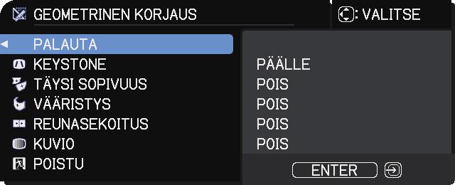 DUAALI: kytkee projektorit päälle samaan aikaan. VAIHTO: kytkee projektorit päälle vuorotellen. 3.