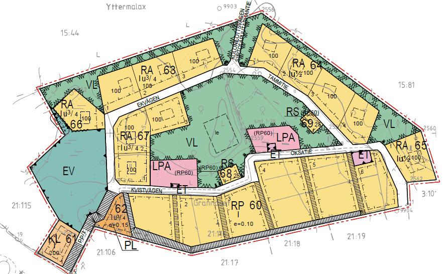 Alue rajautuu rakennuskaavaan Åminne hamn- och fritidsområde, joka on