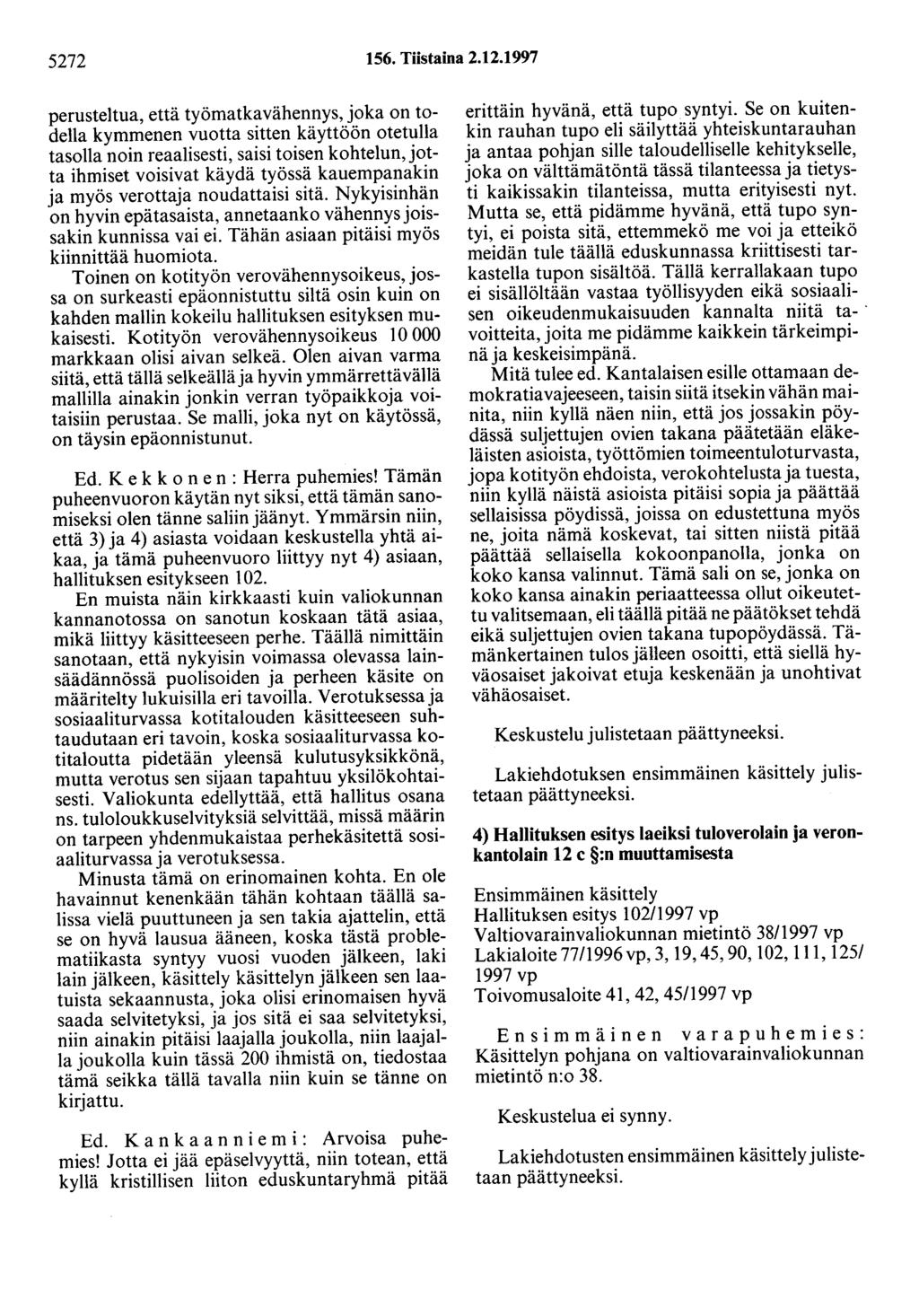 5272 156. Tiistaina 2.12.