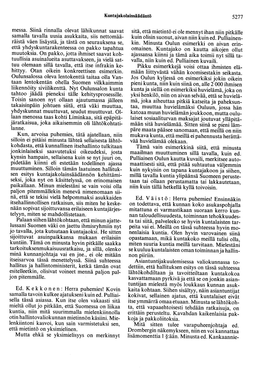 Kuntajakolainsäädäntö 5277 messa.