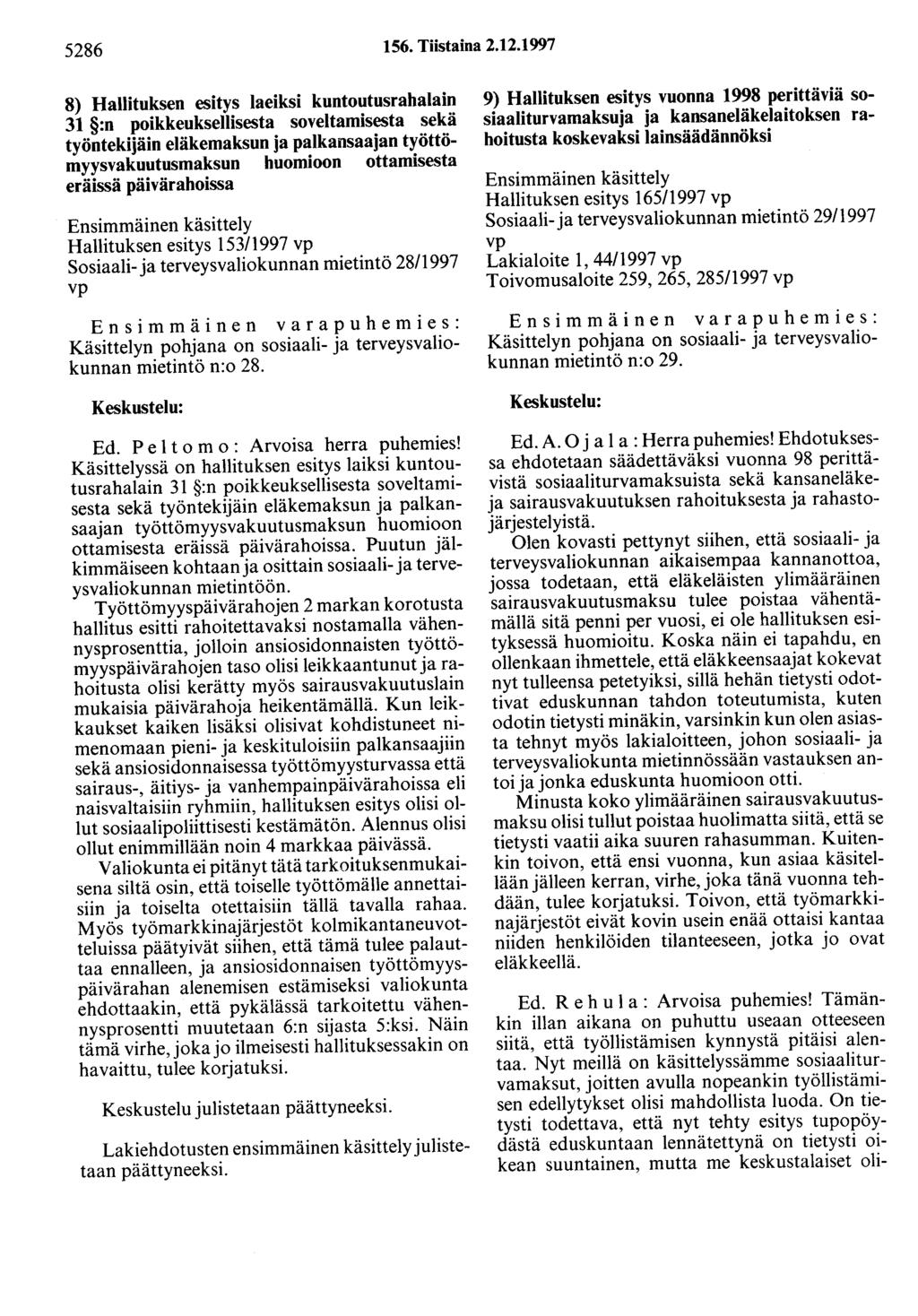 5286 156. Tiistaina 2.12.