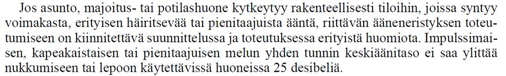 Ilma- ja askelääneneristys Määräykset Ääniympäristöohjeessa