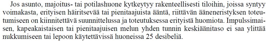 Ilma- ja askelääneneristys Määräykset Ääniympäristöohjeessa