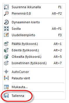 6 Klikkaa hiiren oikealla näppäimellä grafiikkaikkunassa nähdäksesi muutokset. 7 Paina [F3] näytön uudelleenpiirtämiseksi.