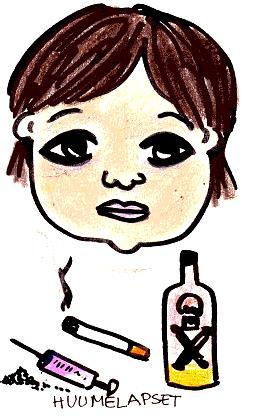 Aamen lapsia, jotka ovat joutuneet huumeiden ja alkoholin käyttäjiksi.