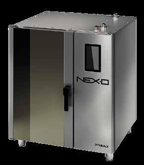 Uusi kosteuden hallinta teknologia, joka optimoi uunin vedenkulutuksen. NEXO-uunissa on patentoitu tehokas puhallinjärjestelmä (6-nopeuksinen) joka minimoi tuotteen painohävikin.