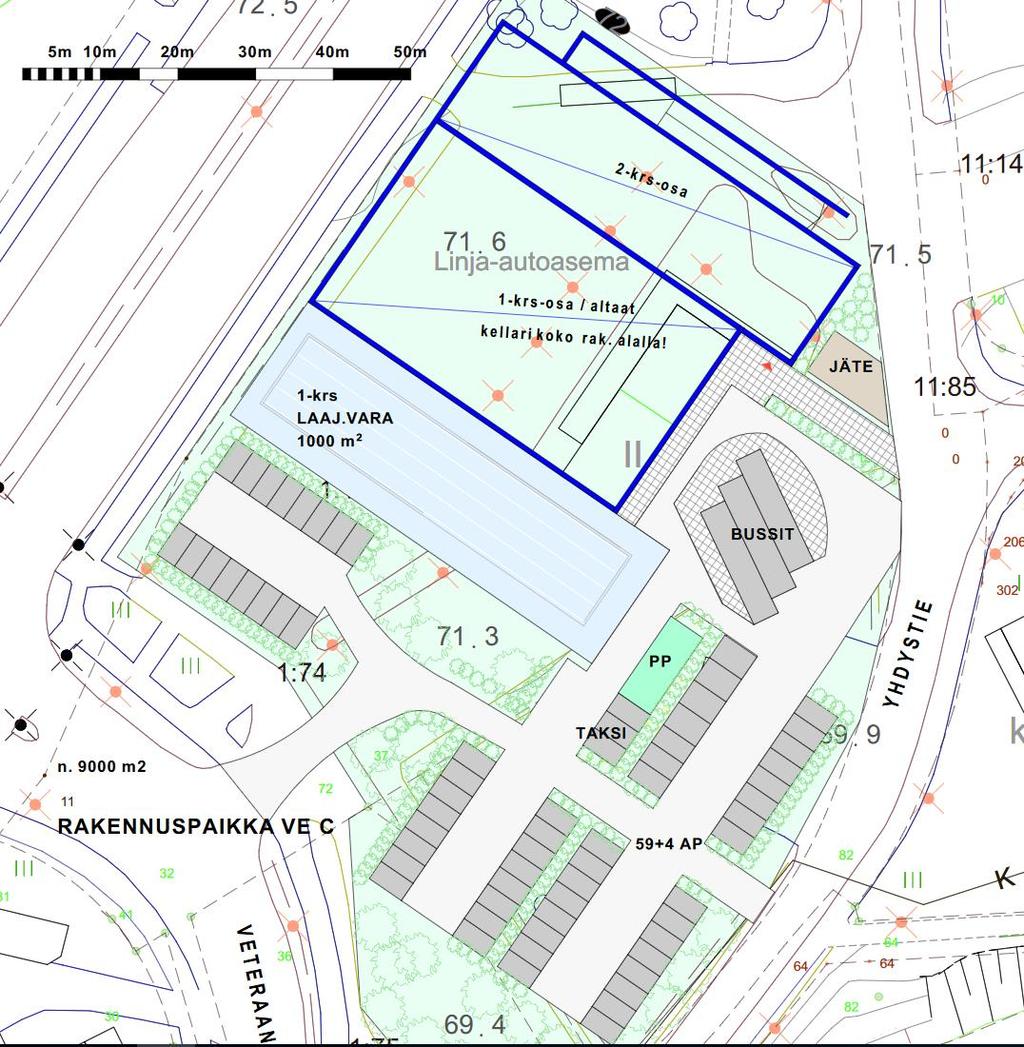 7.5 Rakennuspaikka C Kuva 2 Rakennuspaikka C tontinkäyttövaihtoehdon ARK 205.