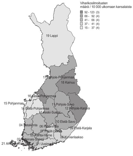 suhteutettuna maakunnan