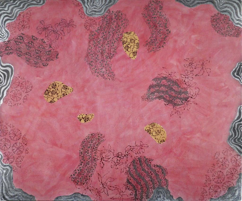 25.1. 12.2. Vesa Arjatsalo Pieni saari maalauksia GALLERIA KATARIINA Vesa Arjatsalo: punainen saari, 2016, tempera kankaalle, 130 x 155 cm Teoksiin on maalattu vähällä värivalikoimalla selkein ja