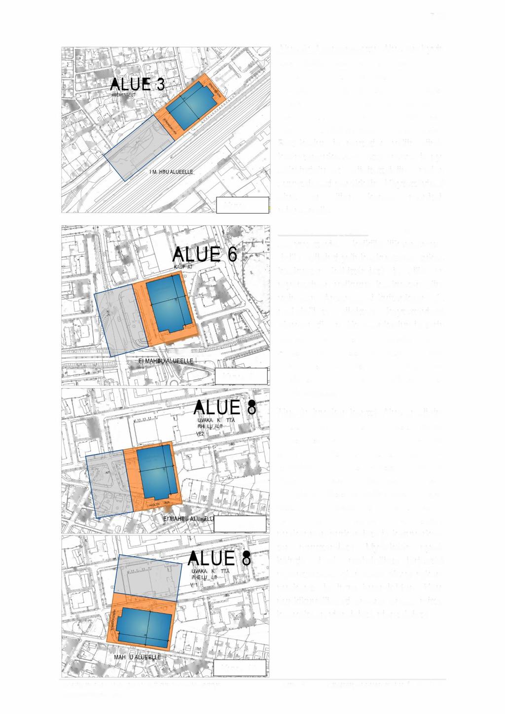 7/28 Alue 3: Asemanseutu. Alue on hyvin saavutettavissa kaikilla liikennemuodoilla. Areenan sijoittaminen Asemanseudulle tukisi alueen kehittämistä monipuolisena yritys- ja palvelualueena.