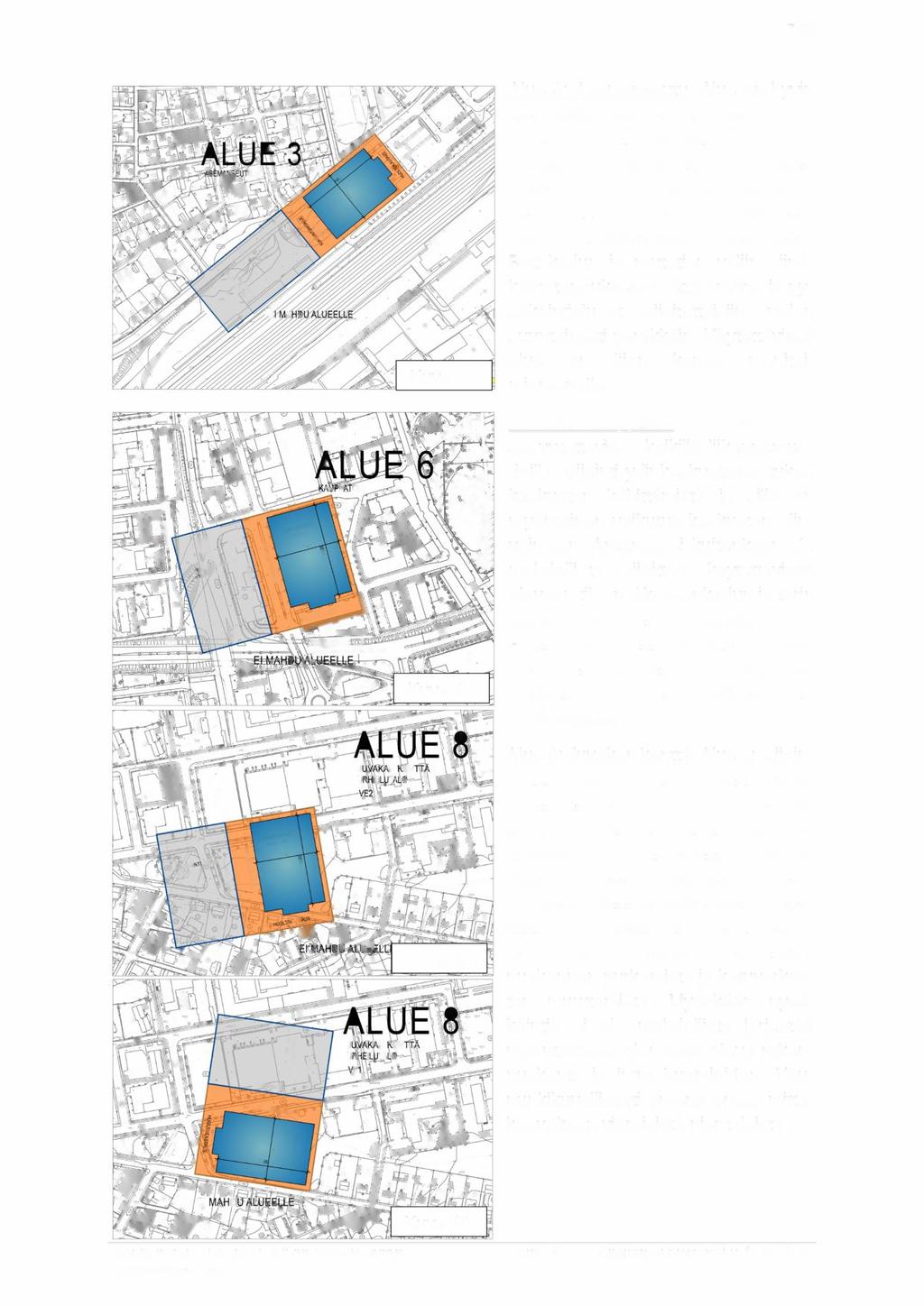 7/28 Alue 3: Asemanseutu. Alue on hyvin saavutettavissa kaikilla liikennemuodoilla. Areenan sijoittaminen Asemanseudulle tukisi alueen kehittämistä monipuolisena yritys- ja palvelualueena.