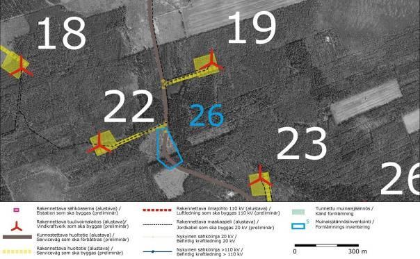 FCG SUUNNITTELU JA TEKNIIKKA OY Kaavaselostus 45 (63) 10.6 Vaikutukset muinaismuistoihin Osayleiskaava-alueella sijaitsee yksi tunnettu muinaisjäännöskohde. Kuva 30. Muinaisjäännöskohde 26.
