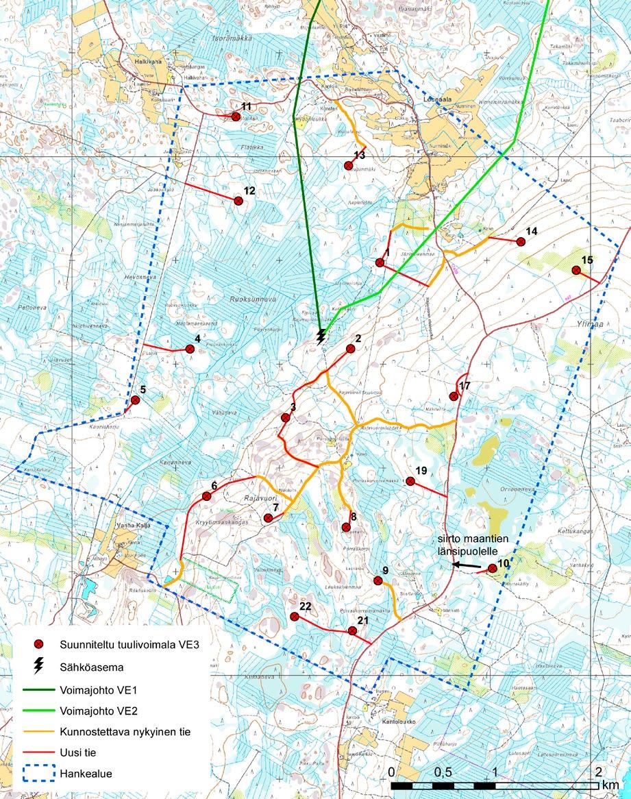 4. Arvioinnin johtopäätelmät YVA:ssa tutkittujen hankevaihtoehtojen perusteella hankkeen jatkosuunnittelun pohjaksi esitetään oheisen kuvan mukaista hankevaihtoehtoa.