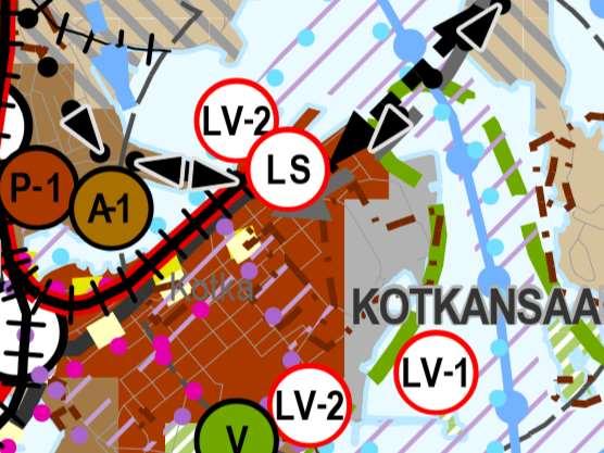Sisääntulotien alue on yleiskaavassa keskustatoimintojen aluetta.
