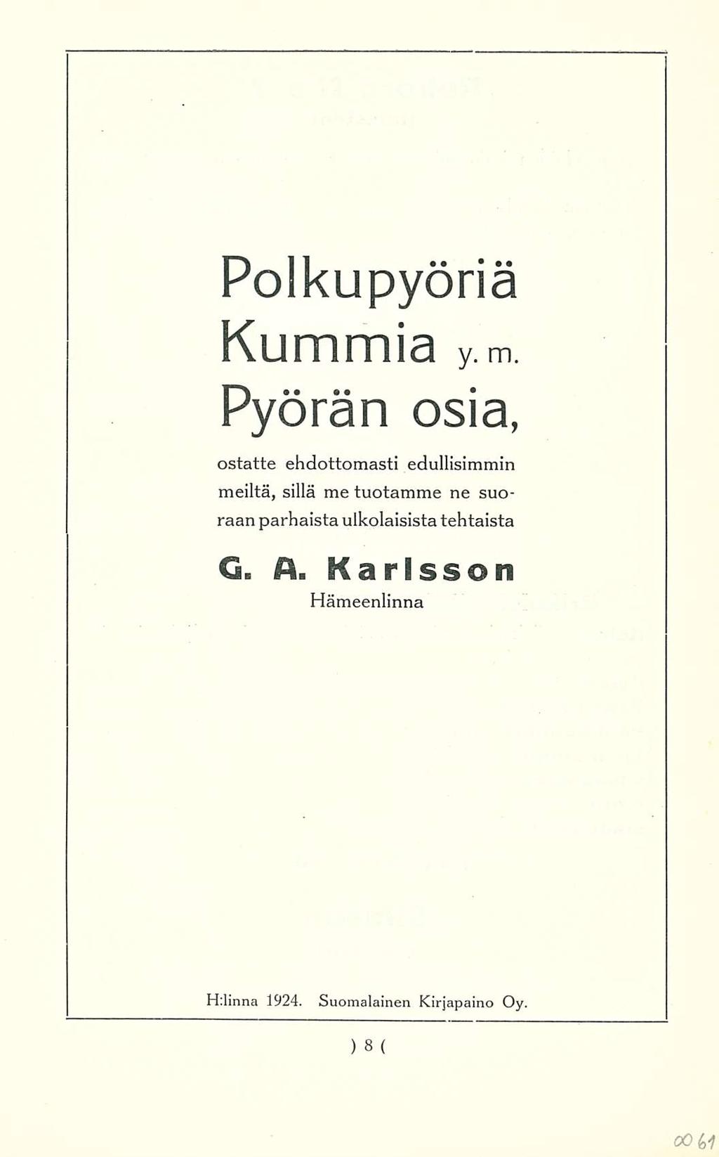 Polkupyöriä Kummia m. y.