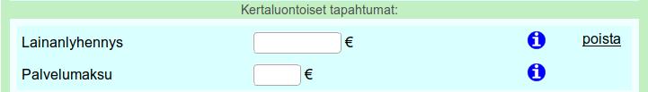 3 Tapahtumien luonti laskuriin Uuden tapahtuman luonti aloitetaan painamalla Lisää tapahtuma -painiketta: Painikkeen painamisen myötä näytölle ilmestyy tyhjä