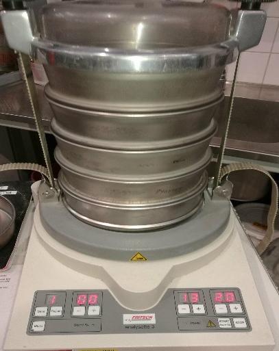 62 5.7 Particle size analysis Particle size distribution (PSD) analysis was performed through two stages. First, sieving was used to separate the coarse fraction (more than 2 mm) of each sample.