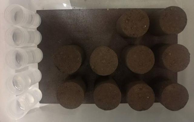 73 Figure 33 Briquettes placed inside tightly closed box along with several water containers, simulating humid curing conditions 6.