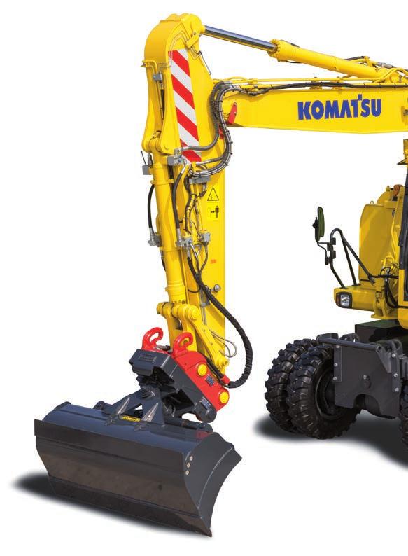 Yhdellä silmäyksellä Pyöräalustainen Komatsu PW180-10 kaivukone on suunniteltu ja rakennettu erityisesti vastaamaan Euroopassa vallitsevia vaativia työolosuhteita.
