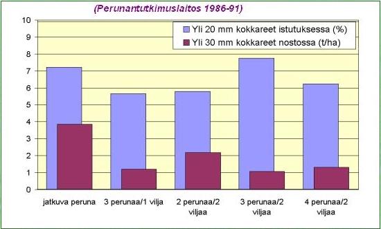 Jatkuvan perunanviljelyn haitat