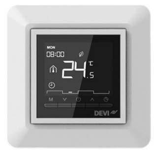 6 SYYSKUU Lattialämmitystermostaatti DEVIreg Touch lämmönsäädin, valkoinen Älykäs kosketusnäytöllinen ja ajastettava termostaatti. Yhteensopiva yleisimpien peitelevyjen ja lattia-antureiden kanssa.