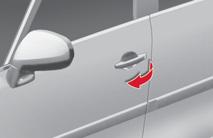 Lukitseminen Lukitse auto painamalla tätä painiketta. Painikkeen punainen merkkivalo syttyy.