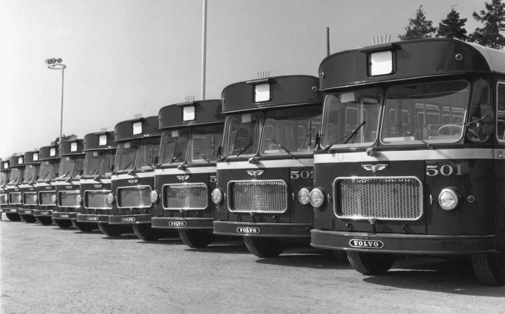 Sarjan 500-539 uusia Volvoja Ruhassa 31.8.1961.