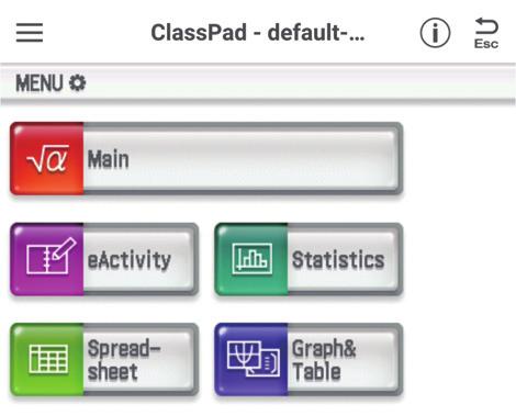 ClassPad App -näyttötila ClassPad App sisältää kaksi näyttötilaa: mobiilitila ja