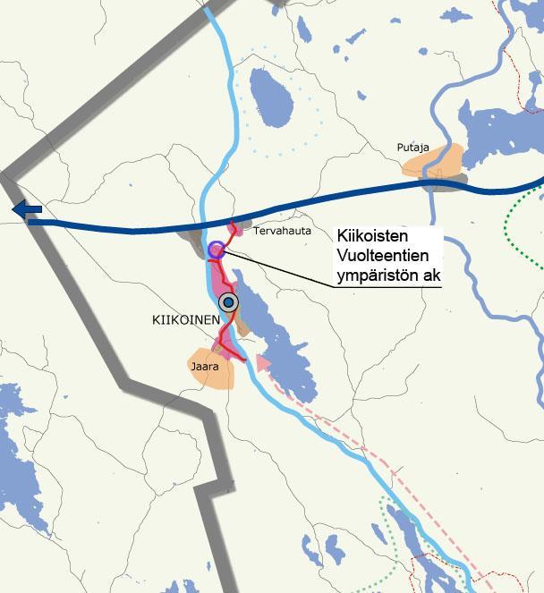 Suunnittelualue on osoitettu taajamatoimintojen asemakaavallisen laajentamisen kehittämisvyöhykkeelle (magenta alue).