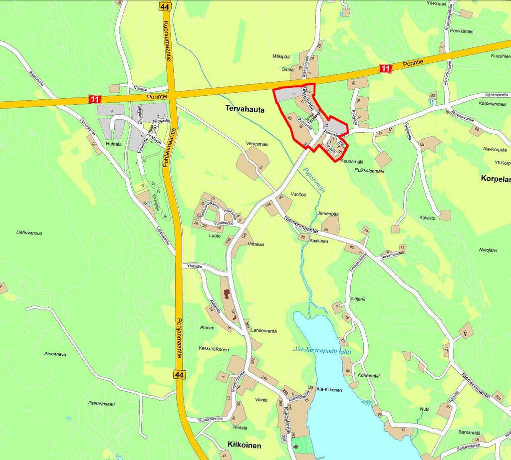 Sastamalan kaupunki 3 2.3. VAIKUTUSALUE KUVA 3: Asemakaava-alueen sijainti opaskartalla. Kaavan vaikutukset ovat itse suunnittelualuetta laajemmat, kuten esim. vaikutukset palveluiden saatavuuteen.