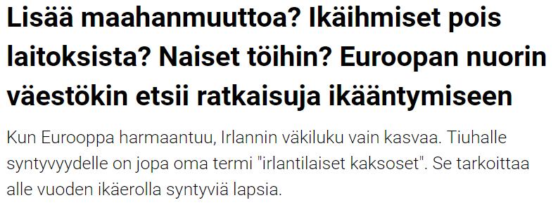 MEDIAKESKUSTELU Väestön ikääntyminen talouskasvua rajoittavana tekijänä