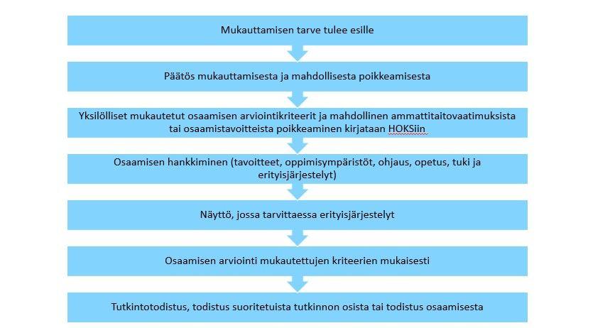 2.4. Mukauttamisen tarpeen arviointi Mukauttamisen tarve arvioidaan mahdollisimman aikaisessa vaiheessa.