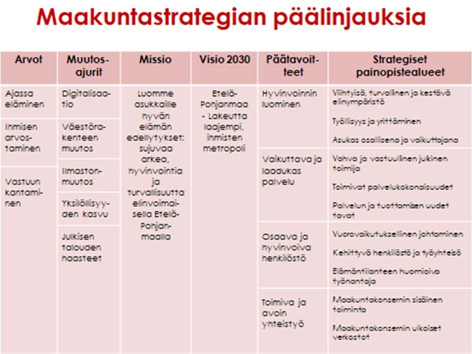 Muutosjohtaja Heli Seppelvirta kertoo maakuntastrategian valmistelusta ja linjauksista kokouksessa.