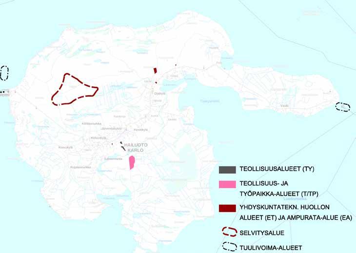 Hailuodon strategisen yleiskaavan loma-asumisen alueet sekä