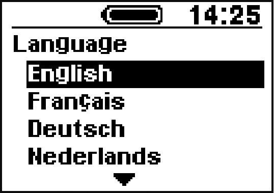 Kappale4 POLKUPYÖRÄTIETOKONEEN NÄYTTÖ JA ASETUS Asetusten muuttaminen Language (kieli) Kieliasetuksen