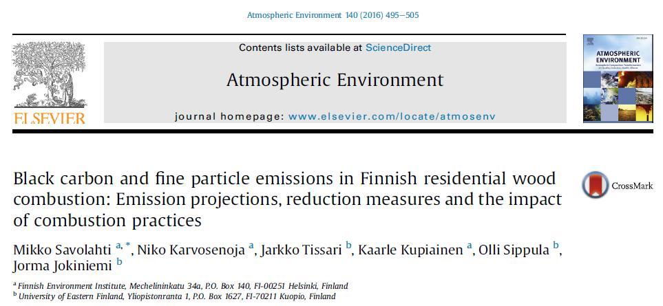 Puun pienpolton pienhiukkaspäästöt Suomen inventaarioissa