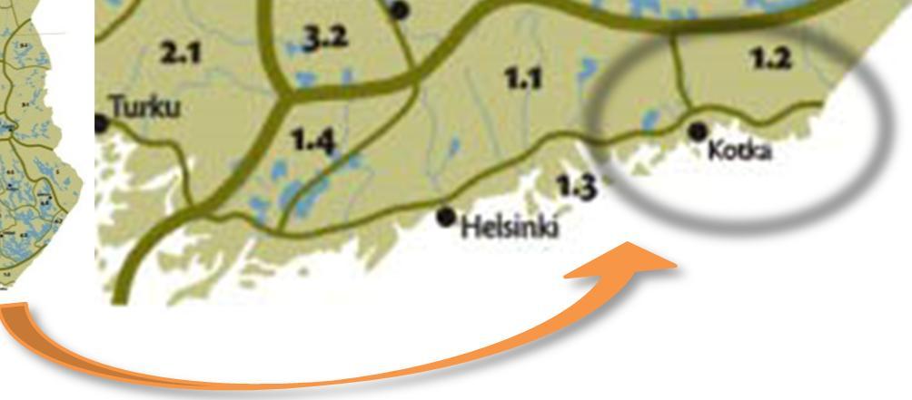 Seutu on tyypillisintä rapakivigraniitin aluetta ruhjelaaksoineen, kulmikkainen avokallioineen ja louhikkoineen.