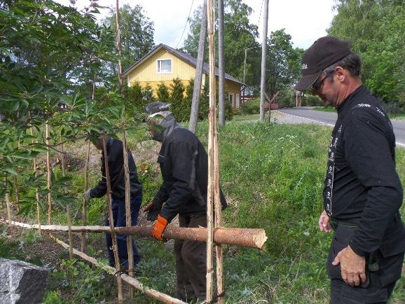 Yttilän Museokoulun riukuaita tulee olemaan kokeena, kestääkö halkaistu riuku pitempään kuin sahattu riuku, ja kumpi riuku on kauniimpi. Sen me näemme muutaman vuoden kuluttua. Tiistaina 5.6.
