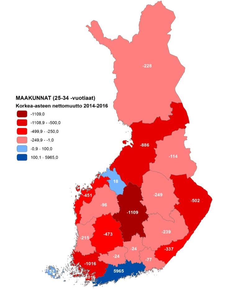 MAAKUNTA 25-34 -VUOTIAAT 35-54 -VUOTIAAT YHTEENSÄ 25-54 -VUOTIAAT UUSIMAA 5965 155 6120