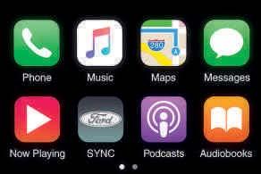 sovelluksia AppLinkjärjestelmän avulla, ja Apple CarPlay ja Android Auto mahdollistavat älypuhelimen HMI-järjestelmän käytön SYNC 3 -järjestelmän 8" kosketusnäytön