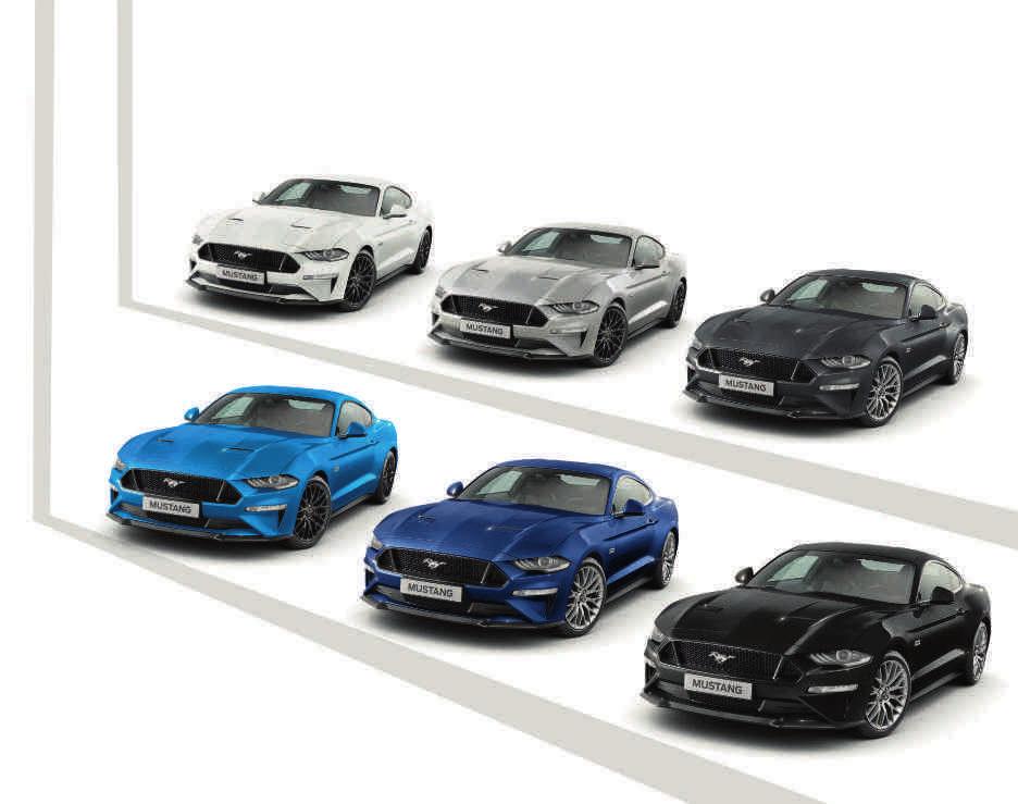 Metalliväri* Dark Highland Green Ø Metalliväri* Kona Blue Metalliväri* Shadow Black Mica-väri* 30 *Lisäveloituksesta. Ø Saatavilla vain Mustang Bullitt -malliin.