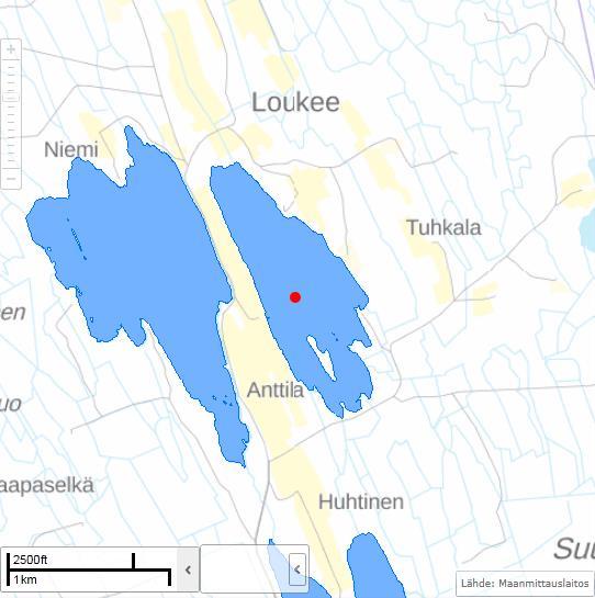 Lisko Loukeinen on 80 ha:n kokoinen vesistö, rantaviivaa 6,1 km, luotaamaton Näytteenottopaikka Loukeinen 066, syvyys n.