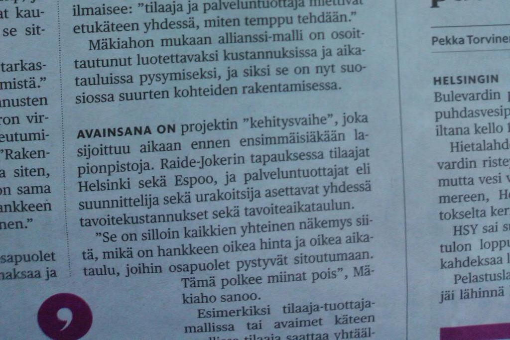 Jos aikataulusta tai kustannuksista ei olla valmiita joustamaan, minkä on pakko joustaa edellisen kalvon mukaan?
